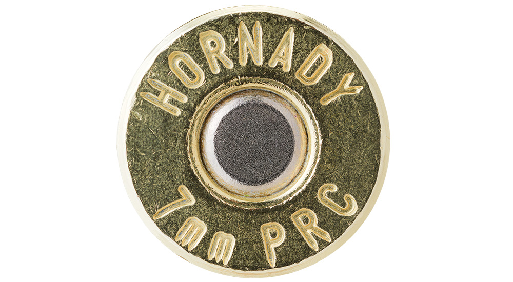 Hornady 7mm PRC cartridge head stamp.