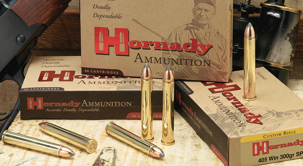 Hornady .405 Winchester Custom Rifle cartridges.