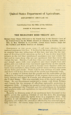 The Migratory Bird Treaty Act of 1918