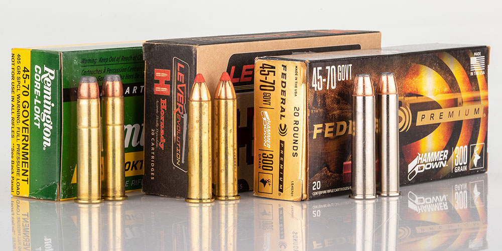 Remington Core-Lokt, Hornady LeveRevoultion and Federal Premium HammerDown .45-70 Ammunition
