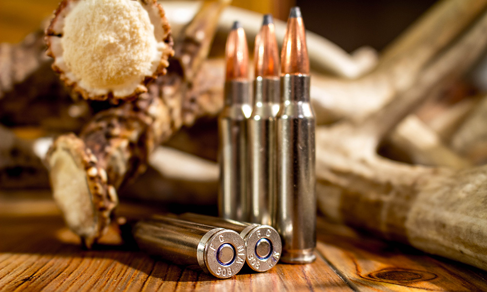 The .308 Winchester ammunition case head.