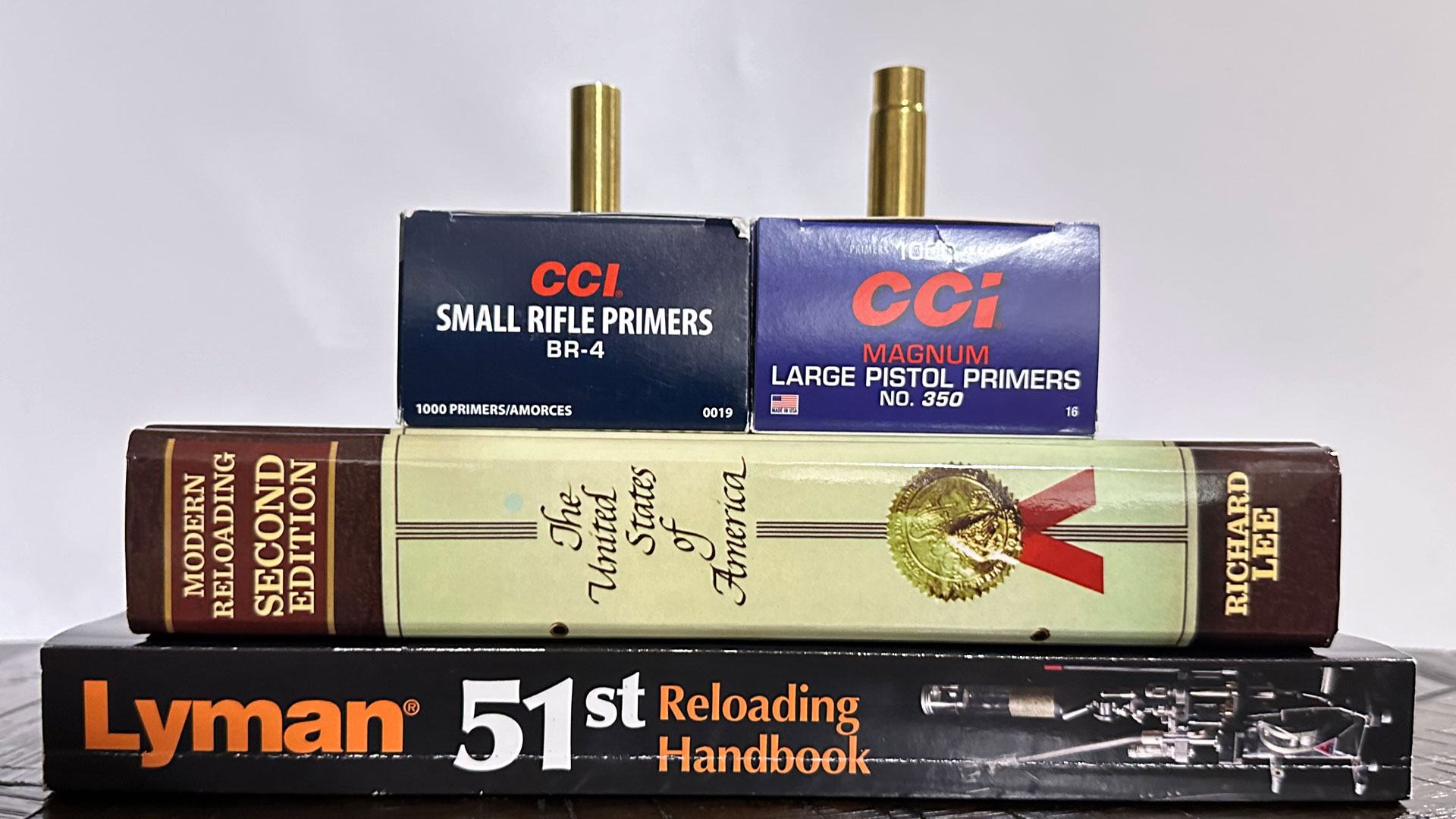 Reloading manuals, primers and shells