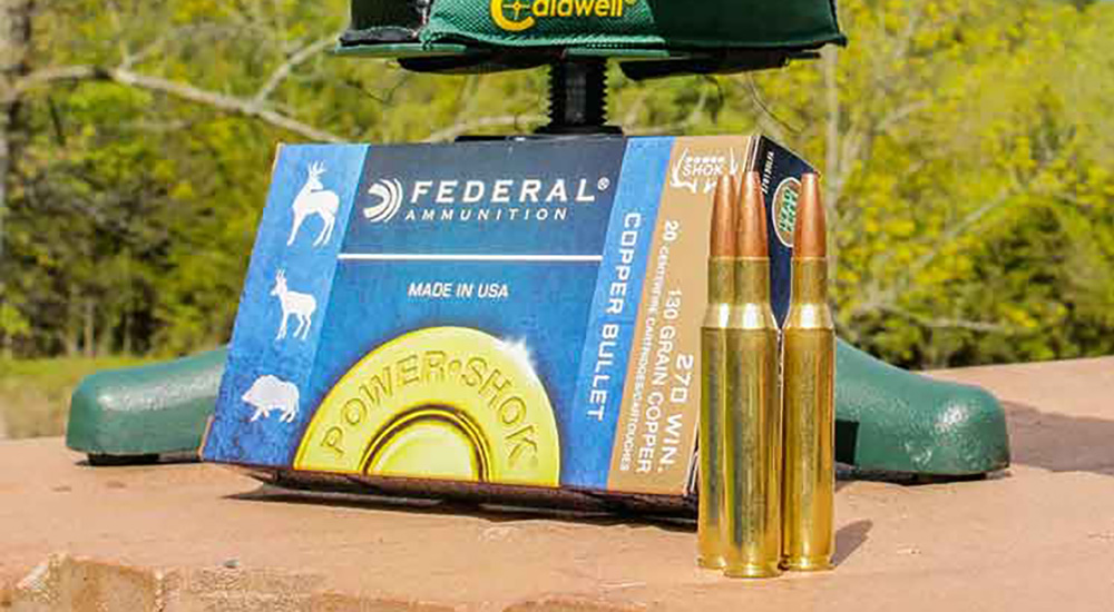 Federal Power Shok 270 Winchester ammunition.