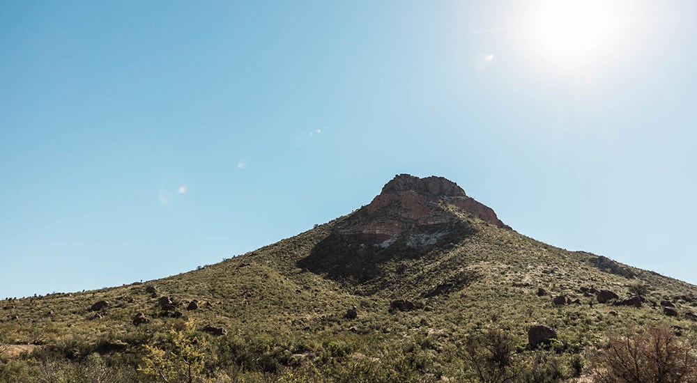 West Texas steep, rocky mountain.