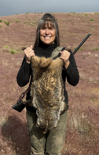Cheryl with marmot