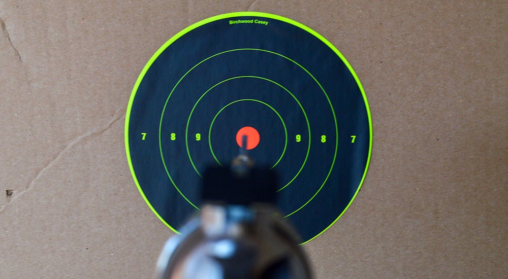 Revolver Sight Centered on Target