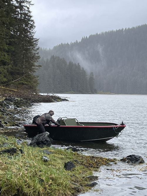 Boat on shoreline