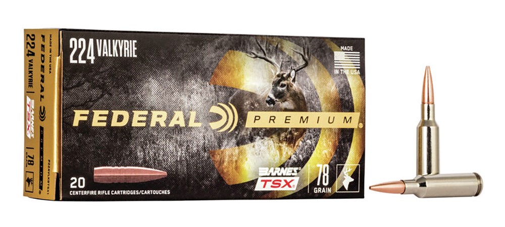 Federal Premium Barnes TSX .224 Valkyrie ammunition.