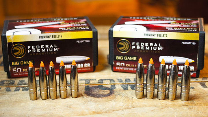 Federal Trophy Bonded Tip 7mm and .308 Winchester bullets side-by-side