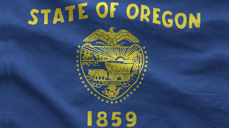 Oregon Flag Fabric Background LEDE