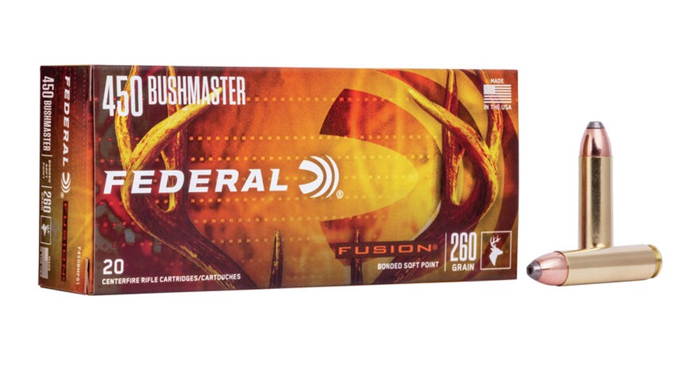 Federal Premium Fusion 450 Bushmaster ammunition.
