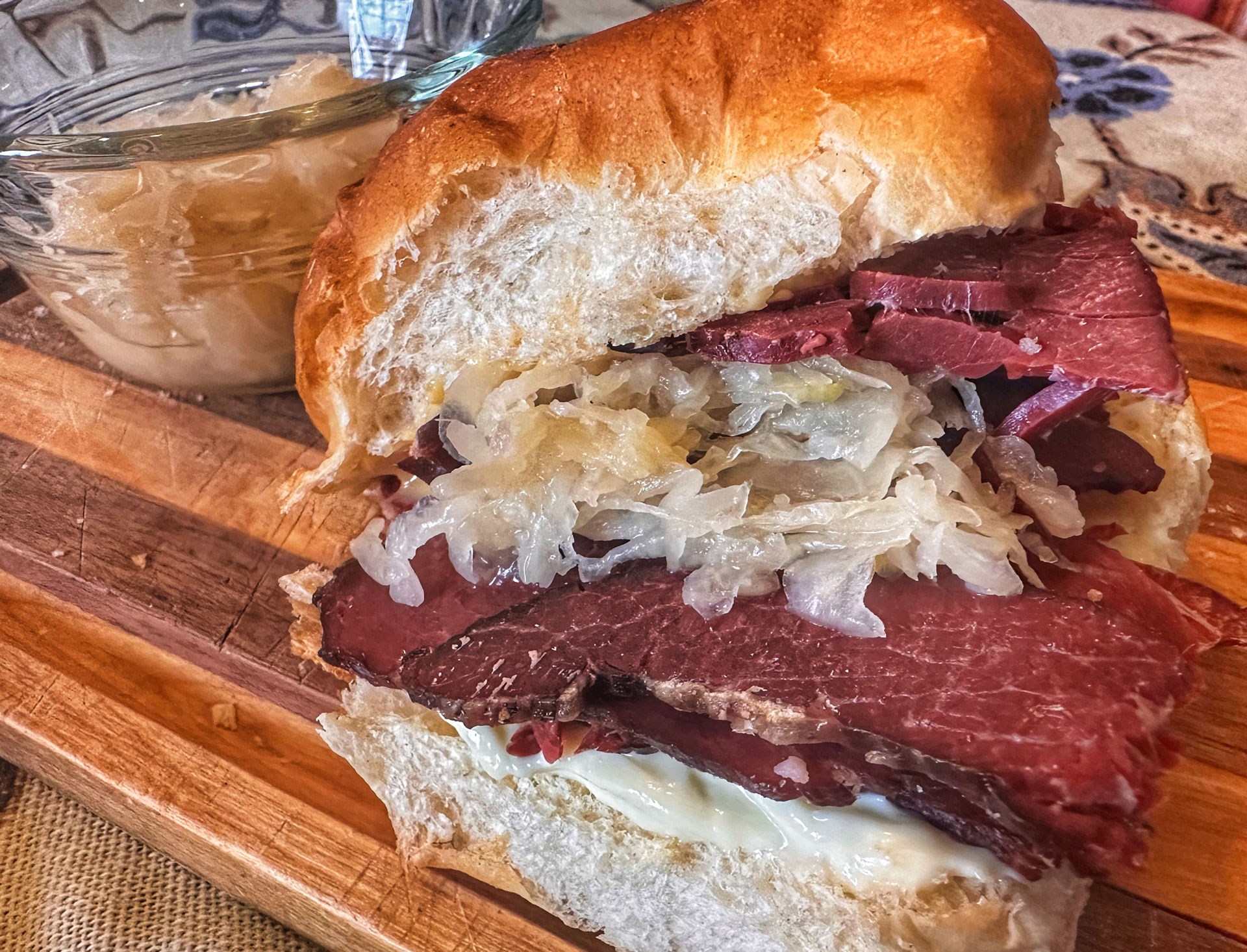 Meat on sandwich