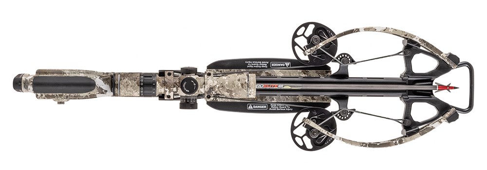 Top view of TenPoint Stealth 450 crossbow.