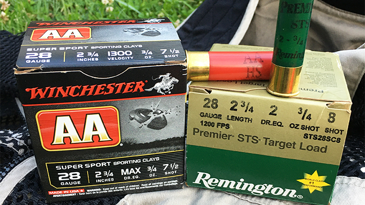Winchester AA and Remington STS Target Load 28-Gauge Ammo Boxes