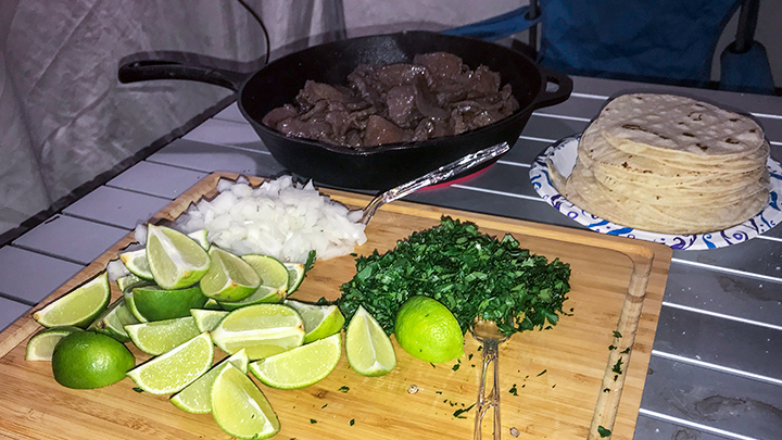 Pronghorn Cooked in Cast Iron Skillet for Tacos