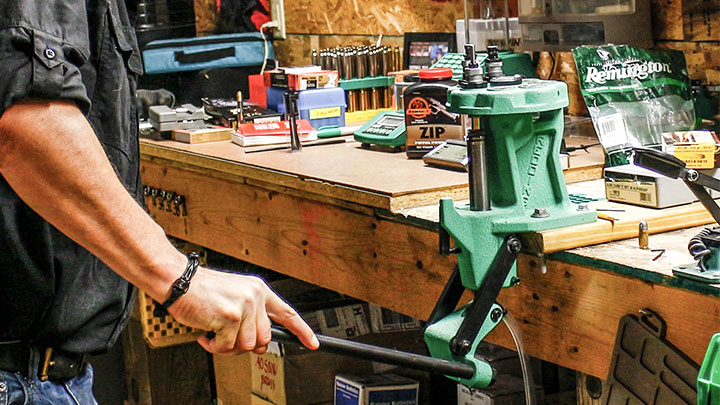 Man reloading ammunition