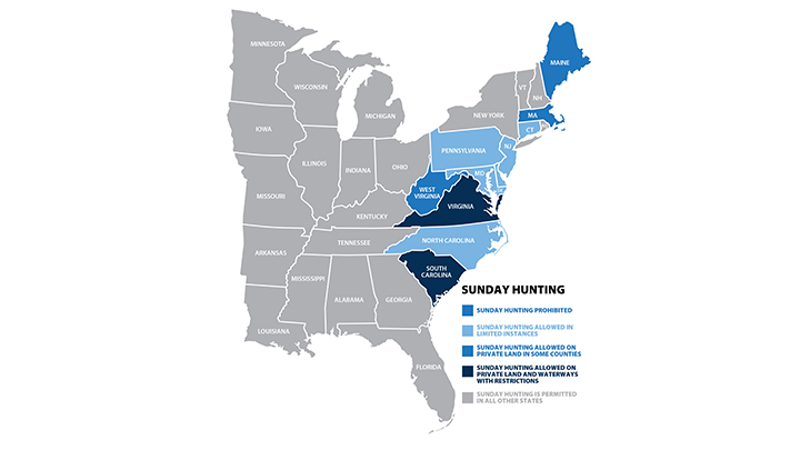 Sunday Hunting States Infographic Map