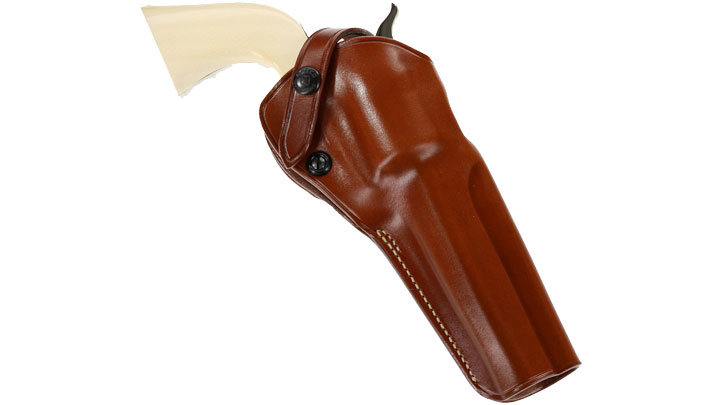 Pearl handled single action army in a single action outdoorsman holster