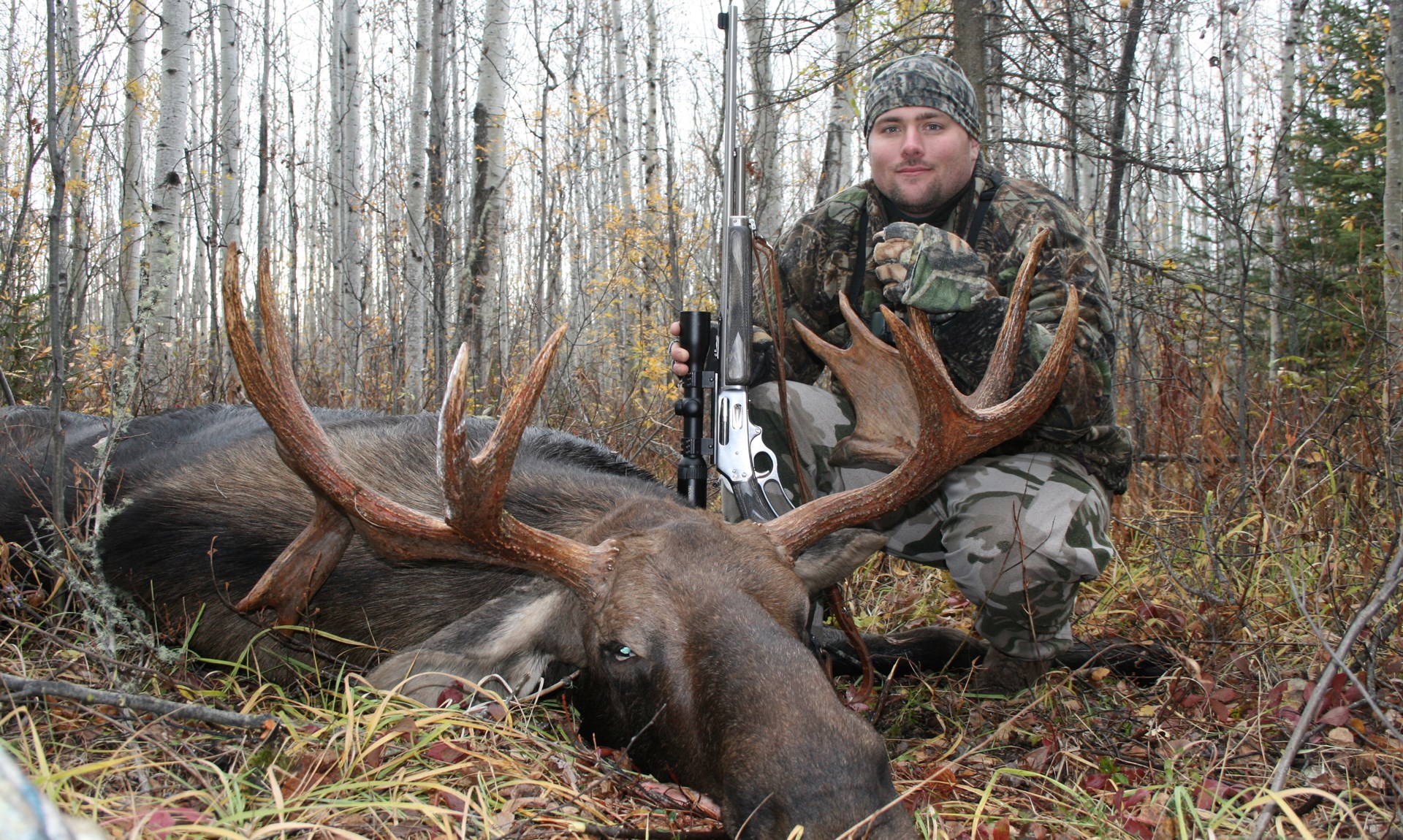 Carter with moose