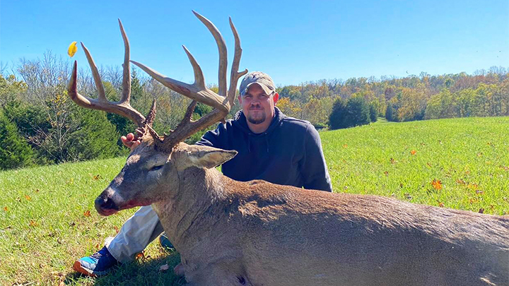 Ohio hunter with large whitetail buck