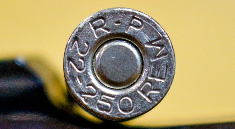 .22-250 Remington ammunition cartridge head stamp.