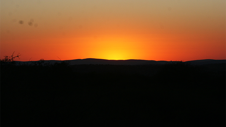 Sunset on the horizon in Africa
