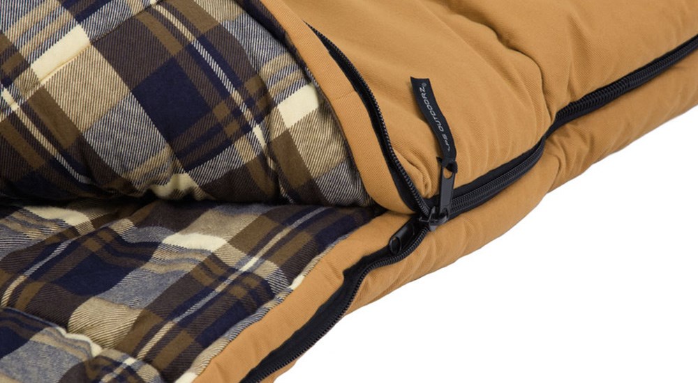 ALPS OutdoorZ Redwood -25 degrees sleeping bag close up of flannel lining.