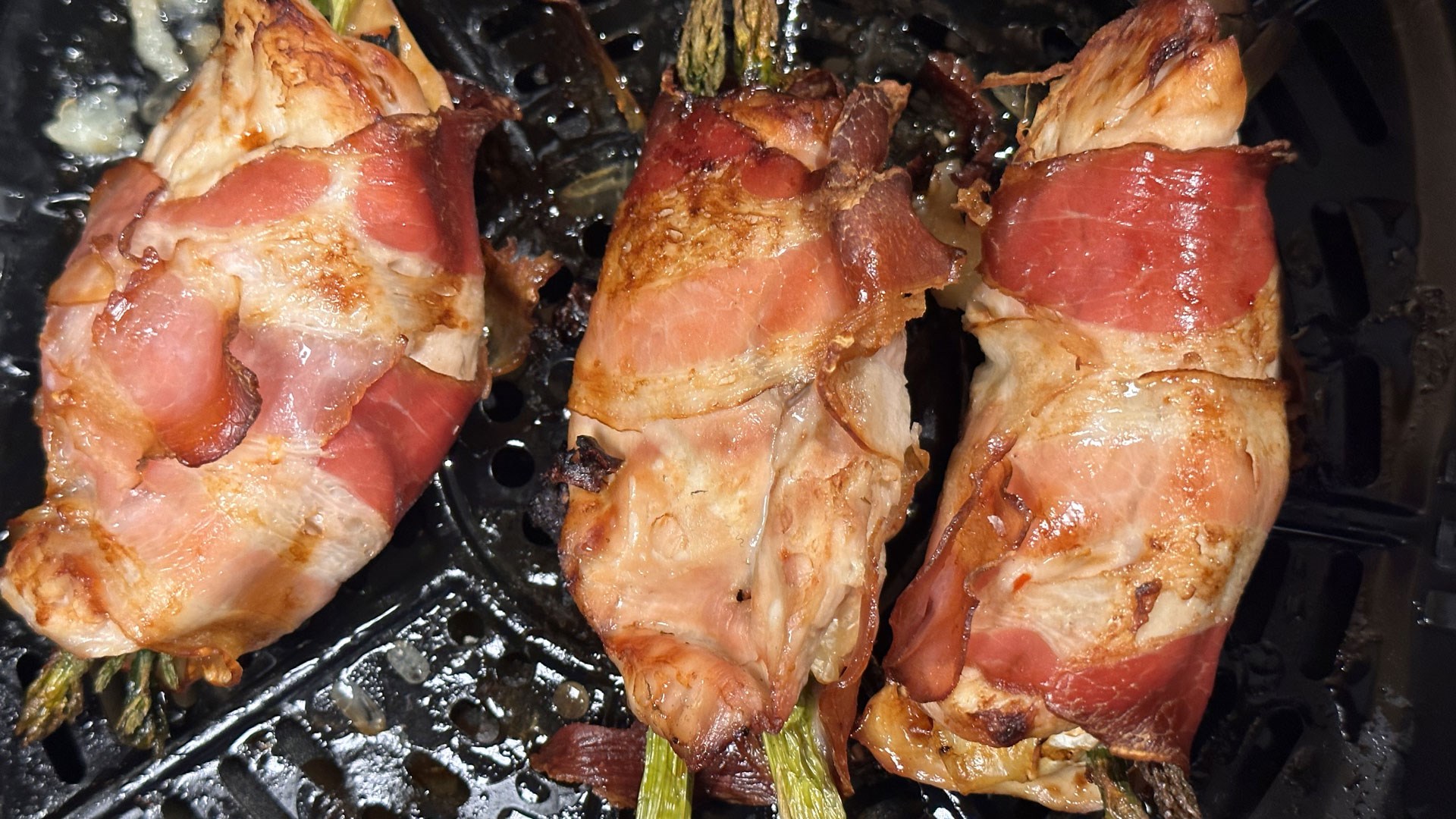 Bundles cooking on the grill