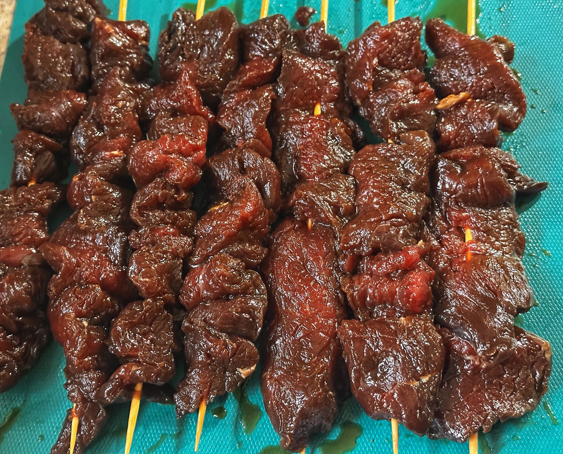 Skewers on a plate