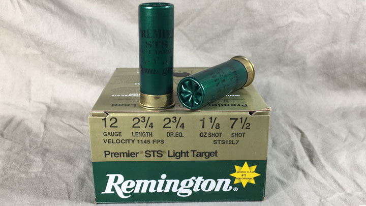 Box of Remington STS with two shells on top