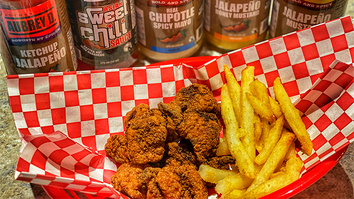 Wild Turkey Nuggets with French Fries