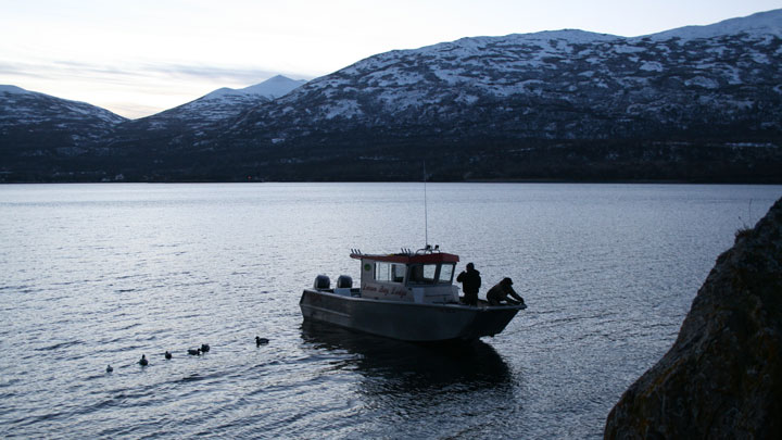 Boat off the coast