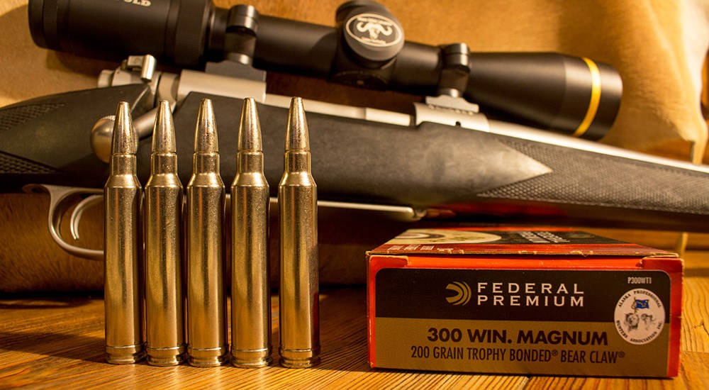 Federal Premium .300 Winchester Magnum Trophy Bonded Bear Claw ammunition.