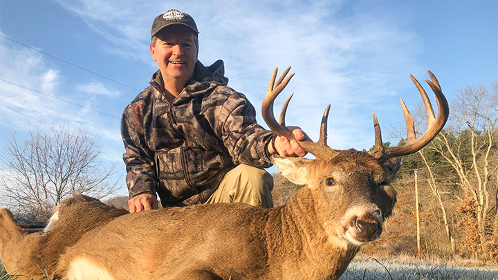 Hunter with Ohio whitetail Buck