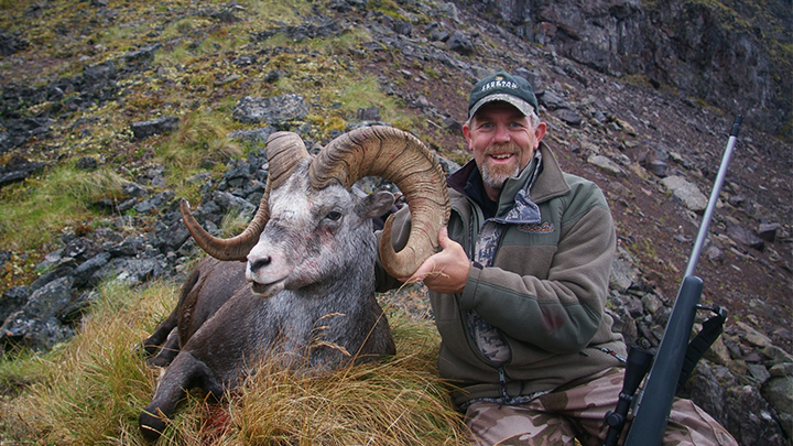 Hunter with British Columbia Stone Sheep