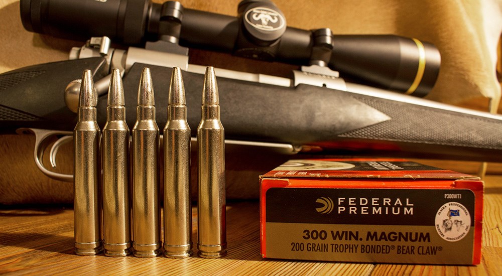 Federal Premium .300 Winchester Magnum 200-grain Trophy Bonded Bear Claw ammunition.