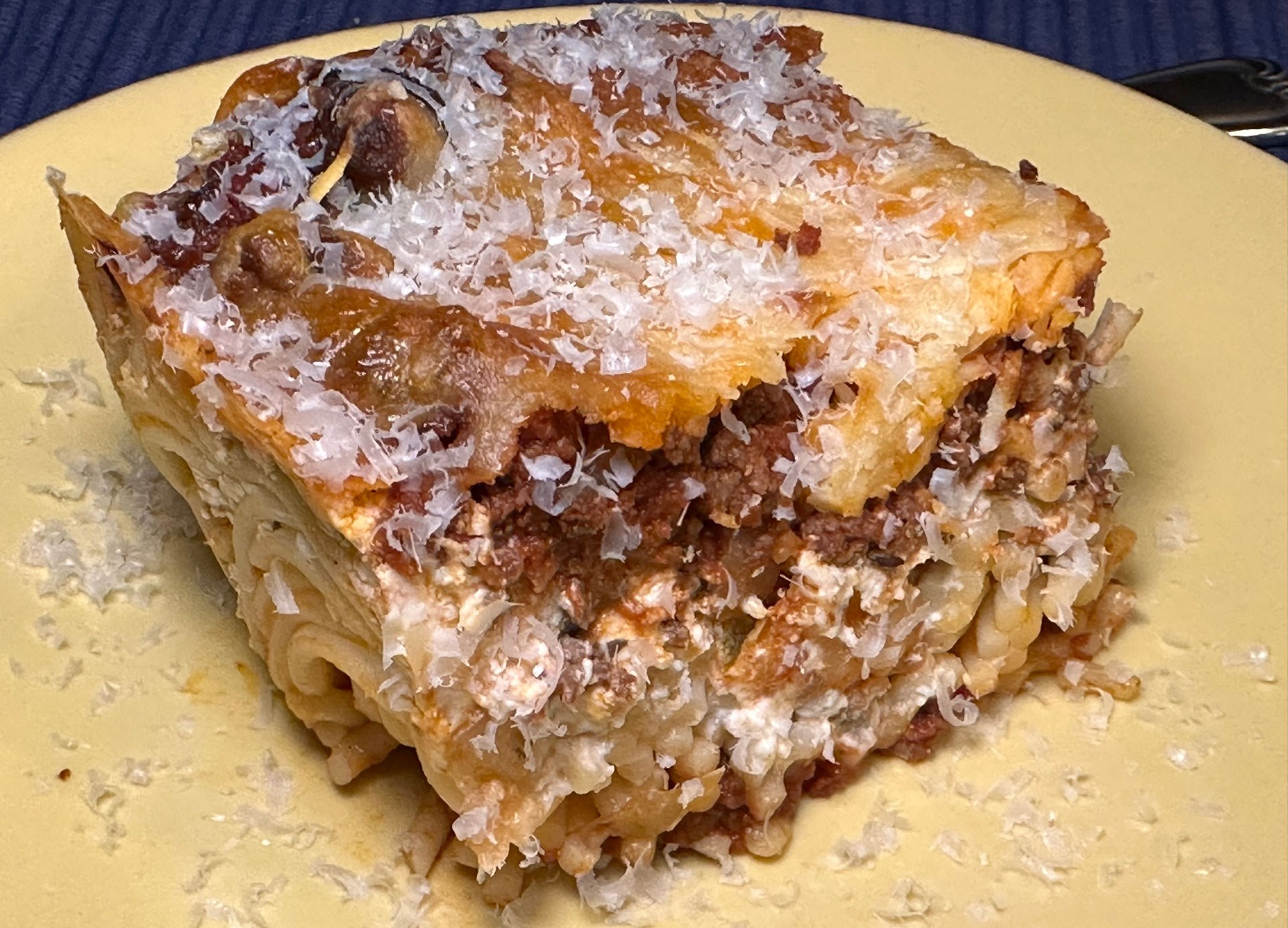 Plated spaghetti bake