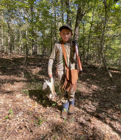 Anse Brantley, son of hosts Will and Michelle Brantley, proves the author’s premise: Kids who grow up in the squirrel woods embrace nature and hunting, and they can shoot!