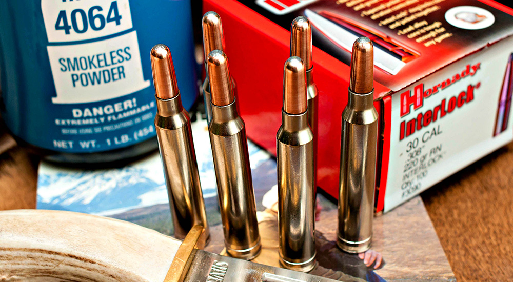 Handloaded .300 Winchester Magnum ammunition.