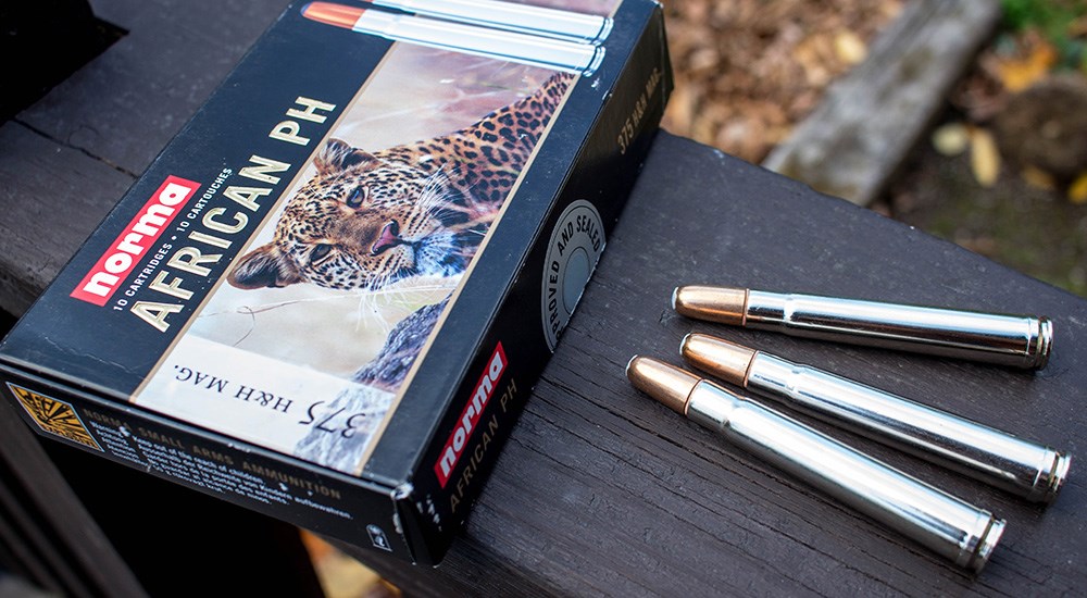 Norma African PH .375 Holland and Holland Magnum ammunition.