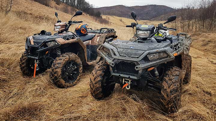 Four-wheelers in woods