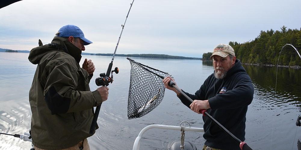 Fisherman on lake