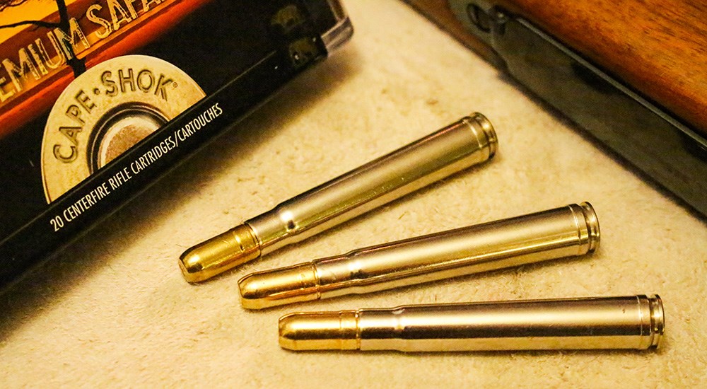 Federal Premium Safari Cape-Shok .375 Holland and Holland Magnum rifle cartridges.