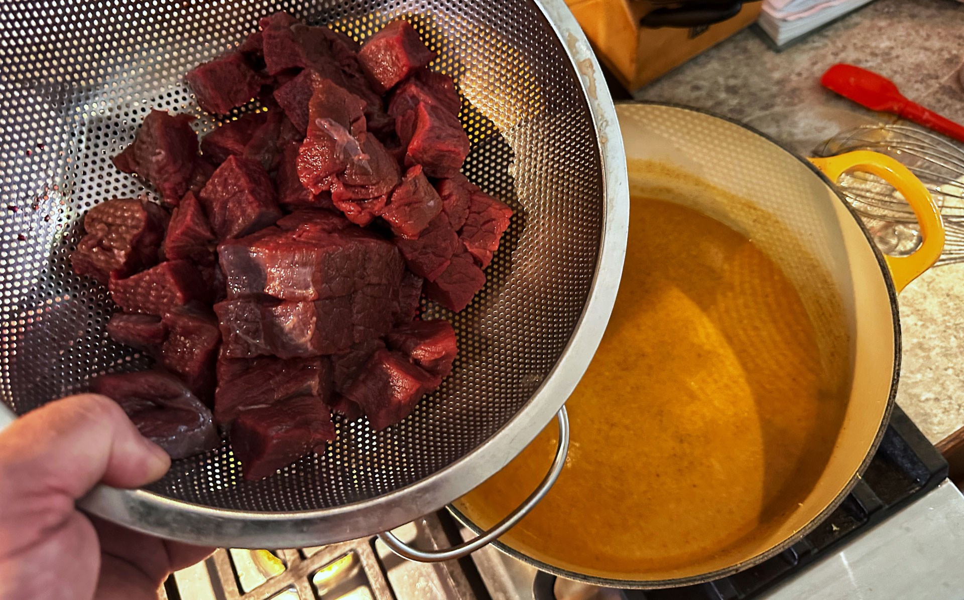 Simmer the meat