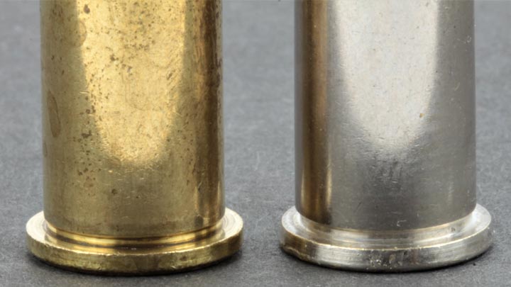 Brass and nickel cases together-rimmed