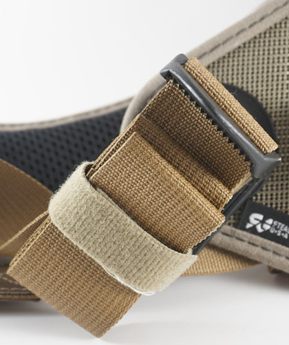 Velcro to hold straps in place
