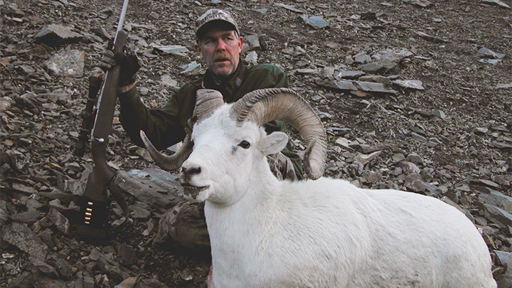 Hunter with Alaska Dall Sheep