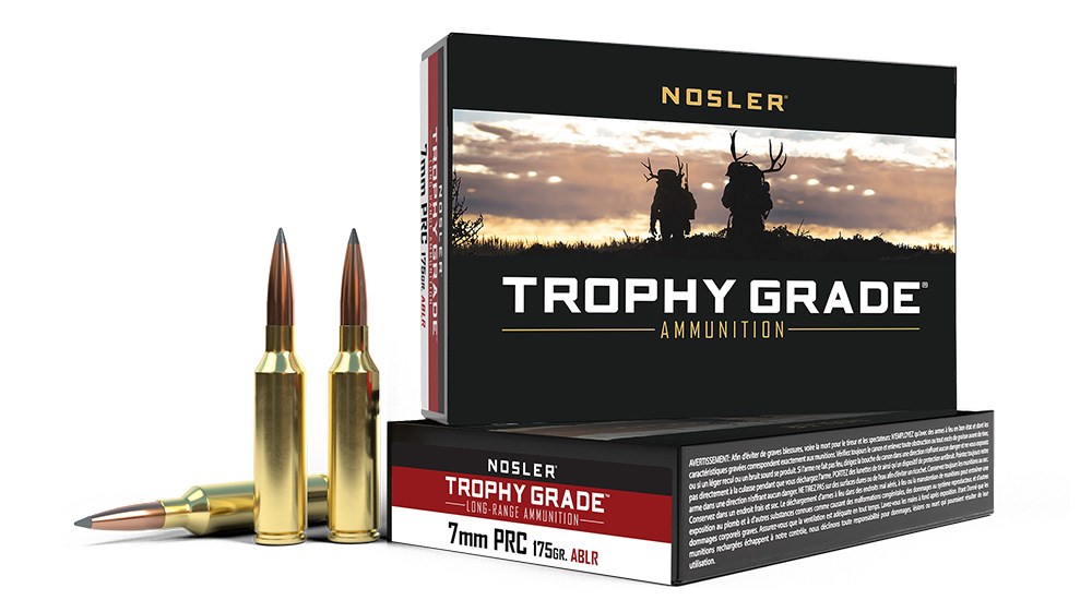 Nosler 7mm PRC 175 grain Trophy Grade ammunition.