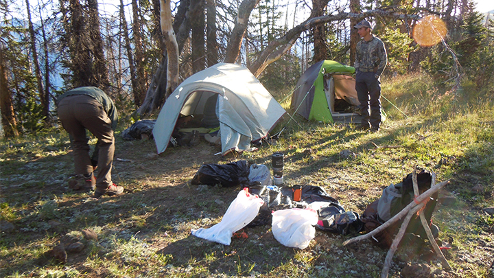 Hunters Setting Up Base Camp