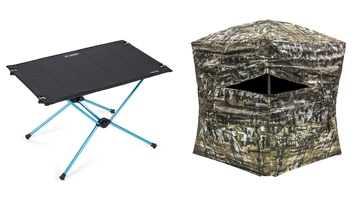 Helinox Table One Hard Top and Primos Double Bull Deluxe Go Ground Blind